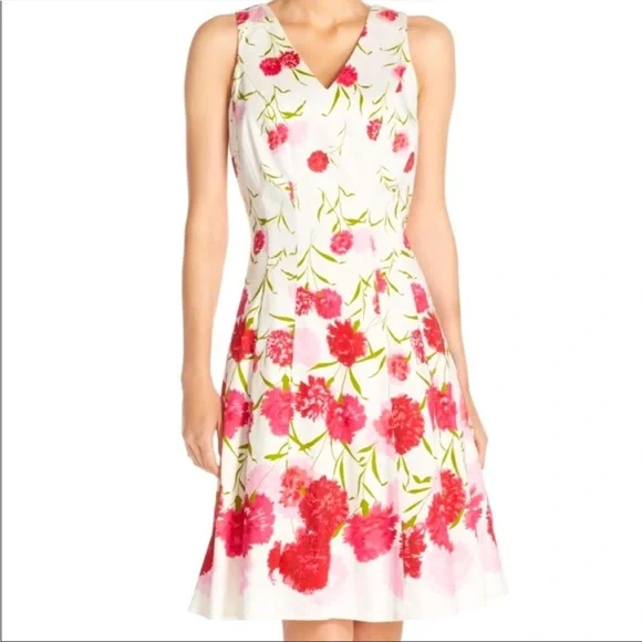 Maggy London | Dresses | Maggy London Vneck Fit Flare Sleeveless Cotton  Dressnwt4 | Poshmark